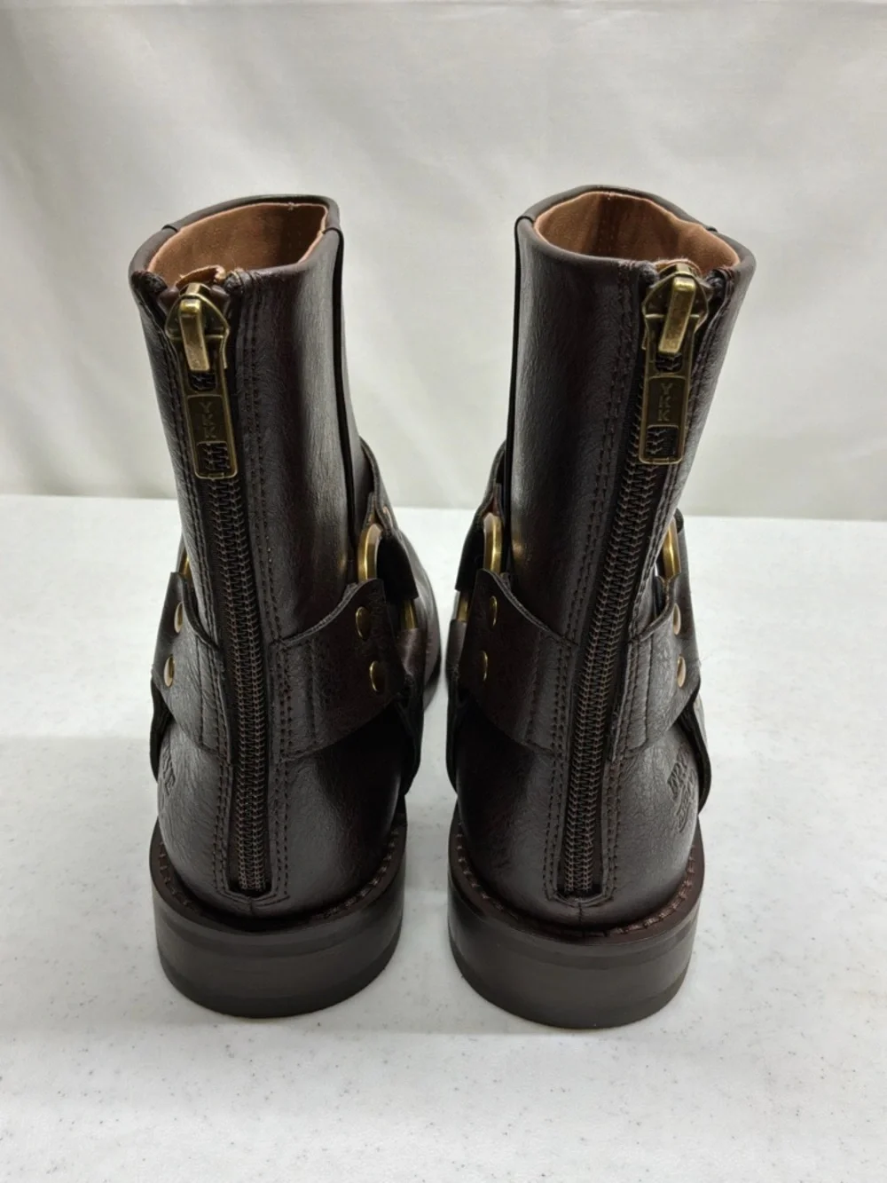 Frye And Co. Chesnee Harness Short Dark Brown Moto Women's Size 6M